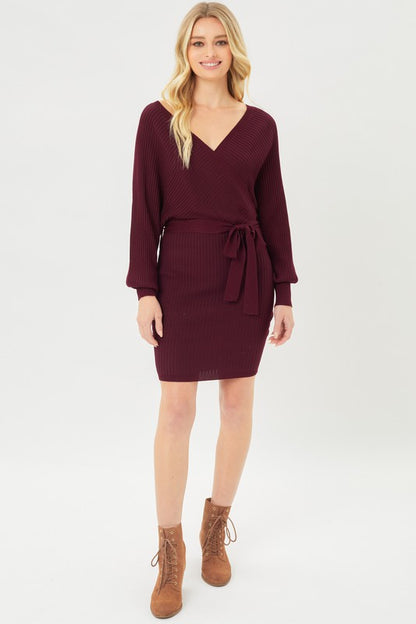 Feels like Fall Wrap Knit Dress