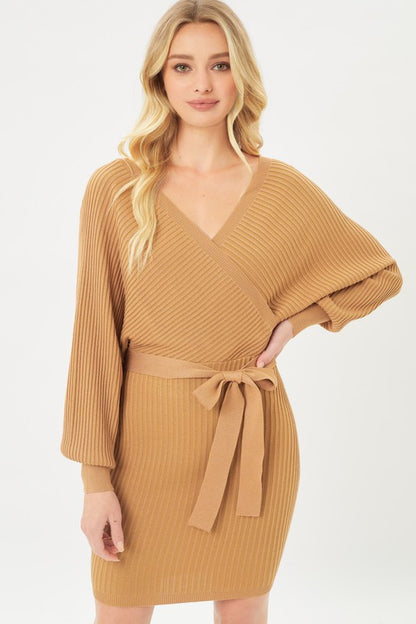 Feels like Fall Wrap Knit Dress