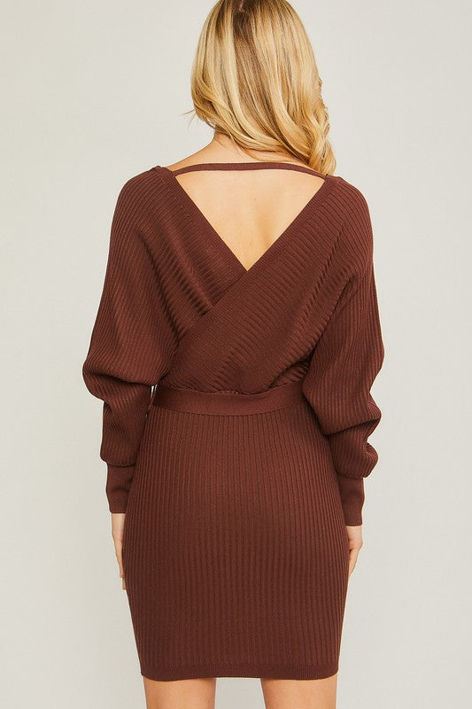 Feels like Fall Wrap Knit Dress