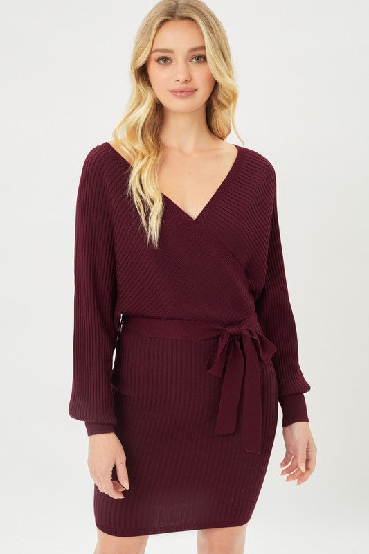 Feels like Fall Wrap Knit Dress