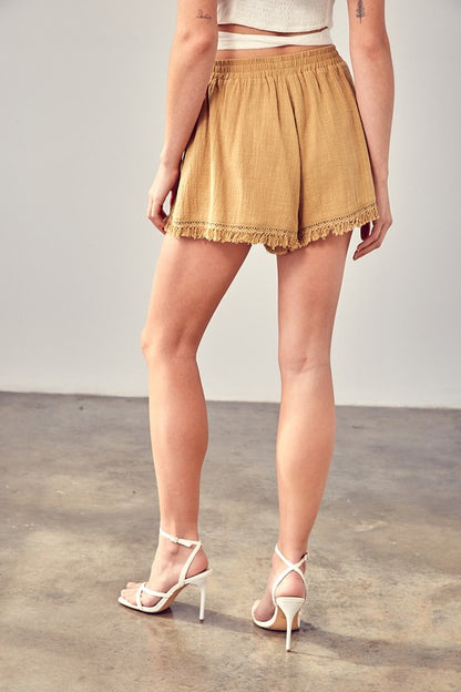 Fringe Trim Shorts