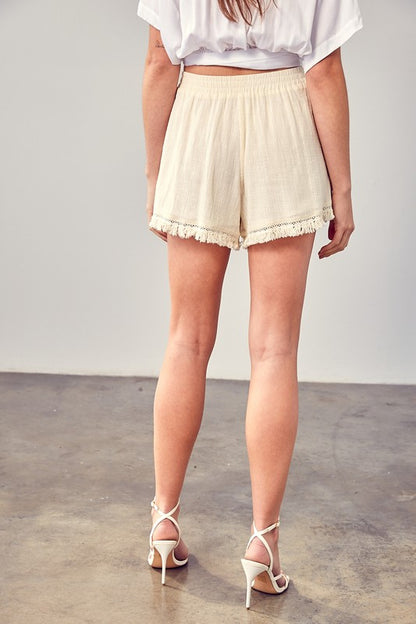 Fringe Trim Shorts