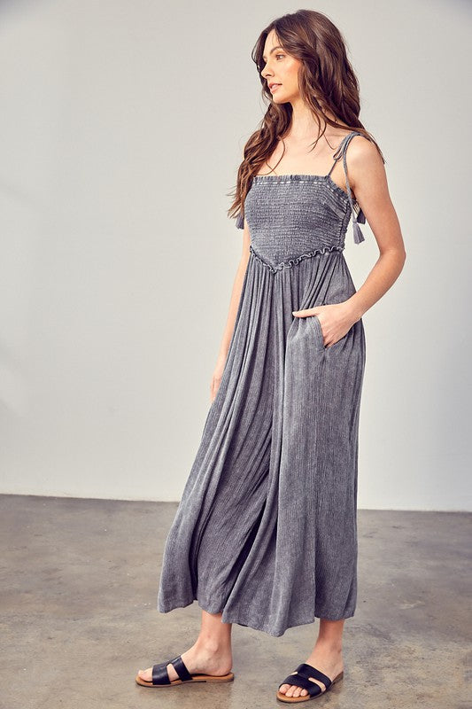 Boho Smocked Jumpsuit