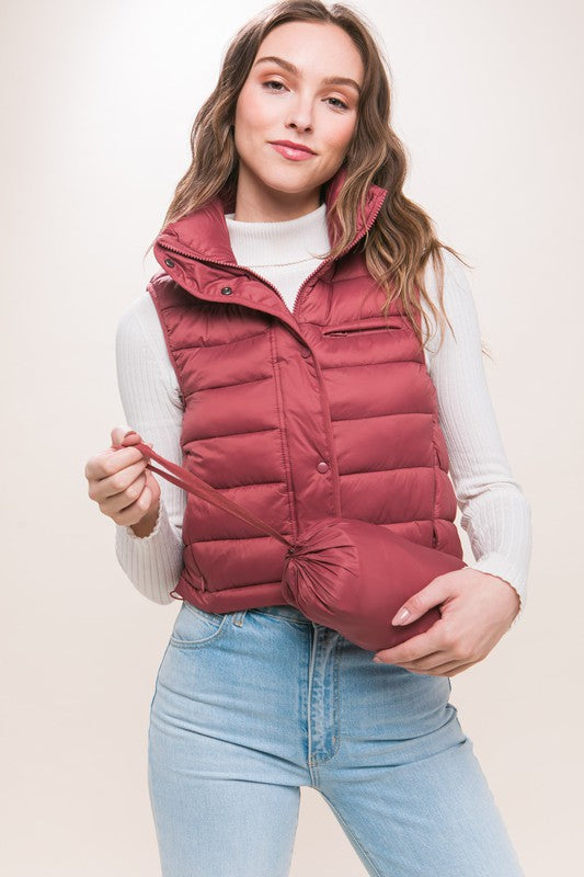 Puffer Vest with Storage Pouch