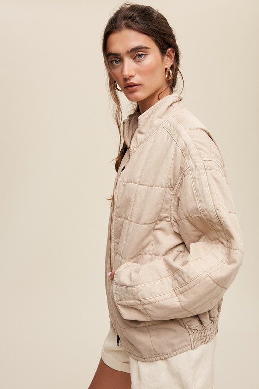 Nadia Quilted Denim Jacket