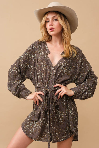 Ditsy Floral Shirt Dress