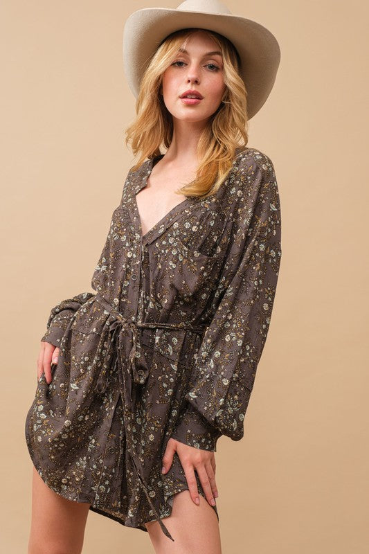 Ditsy Floral Shirt Dress