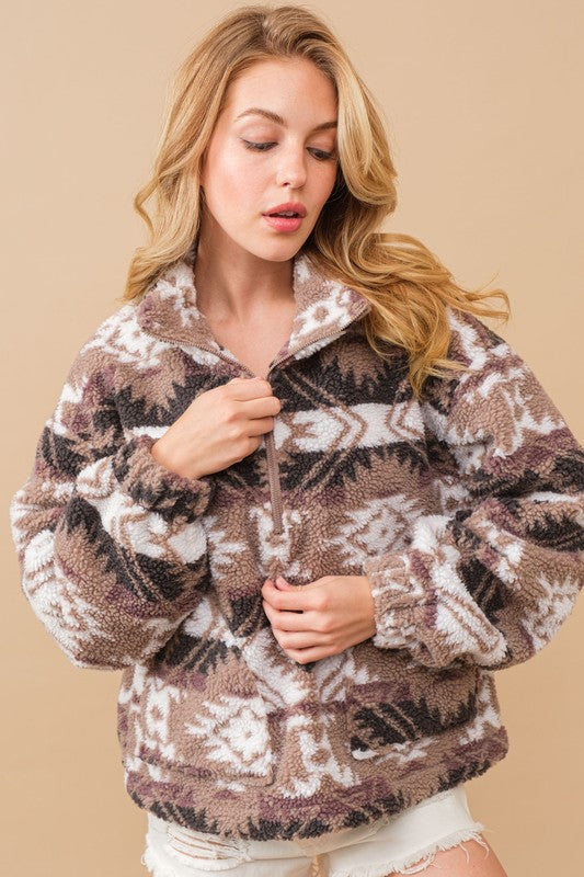 Hayden Aztec Teddy Pullover