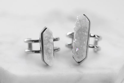 Bangle Collection - Silver Quartz Ring Set