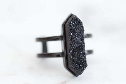 Bangle Collection - Black Parvus Raven Quartz Ring