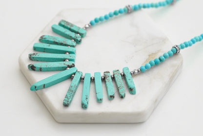 Chip Collection - Silver Turquoise Necklace