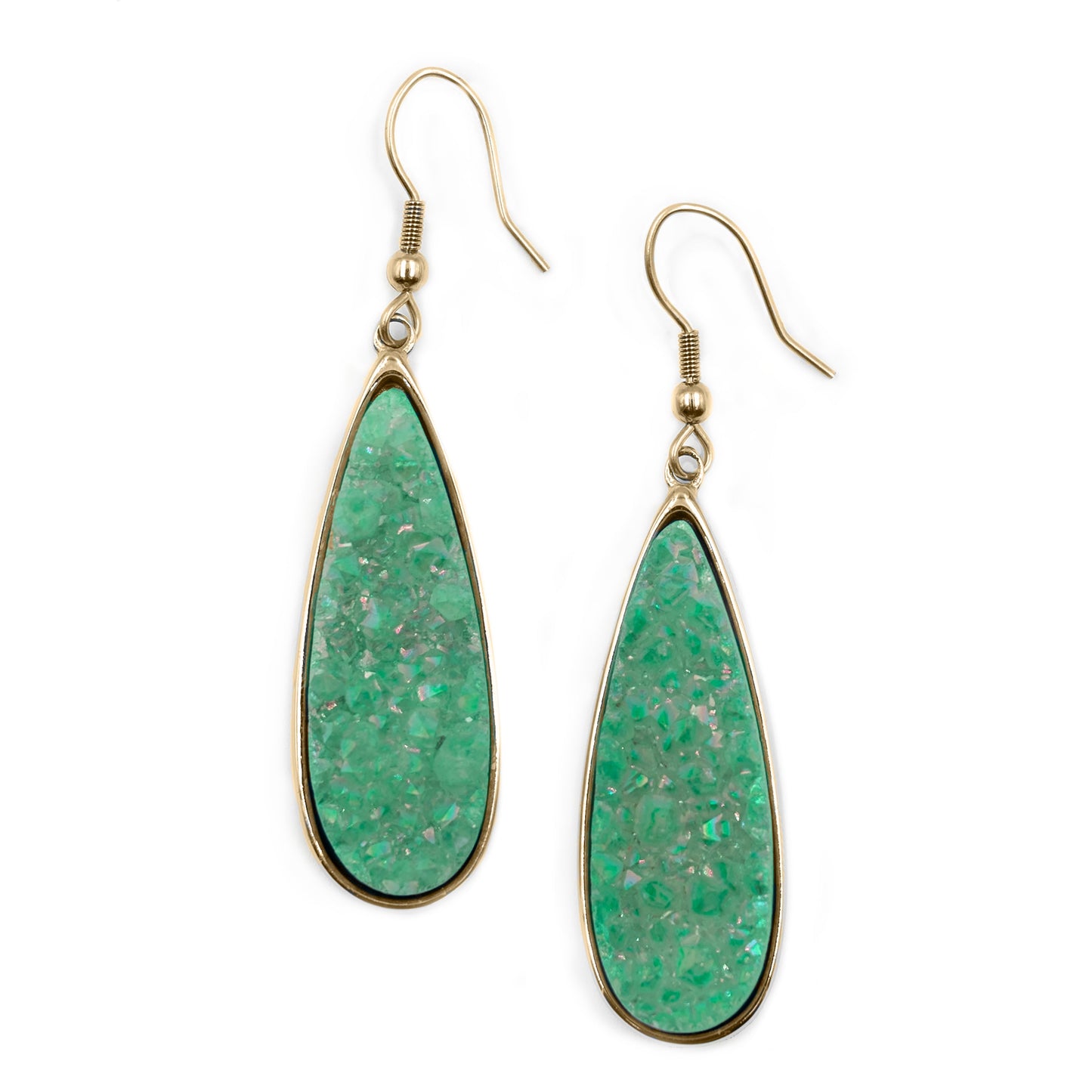 Druzy Collection - Jade Quartz Drop Earrings