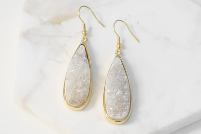 Druzy Collection - Quartz Drop Earrings