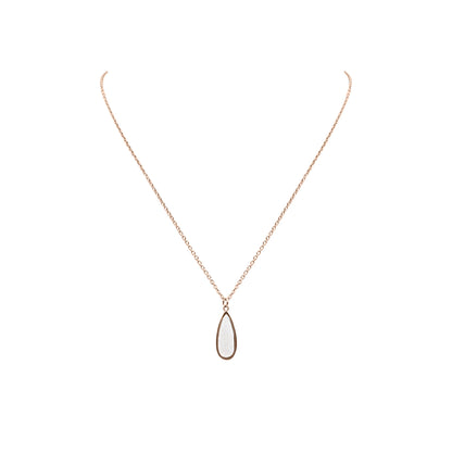 Druzy Collection - Rose Gold Petite Quartz Drop Necklace