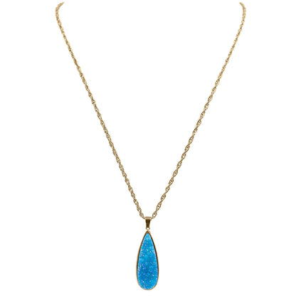 Druzy Collection - Azure Quartz Drop Necklace