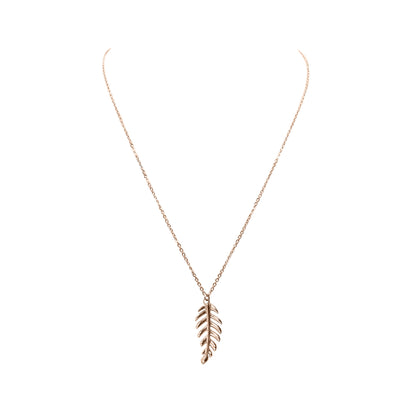 Goddess Collection - Rose Gold Laurel Leaf Drop Necklace