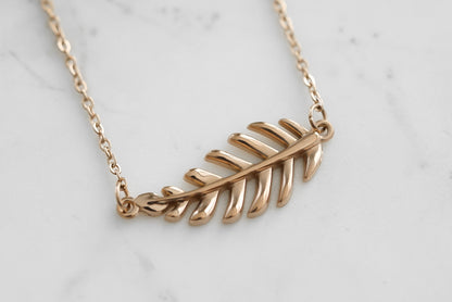 Goddess Collection - Rose Gold Laurel Leaf Necklace