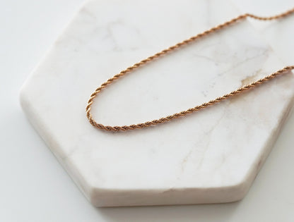 Goddess Collection - Rose Gold Ravel Necklace 1.5 MM